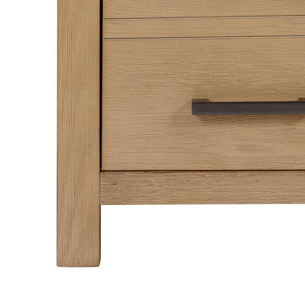 Modero 61-Inch Brushed Oak Single Vanity with White Stone Top