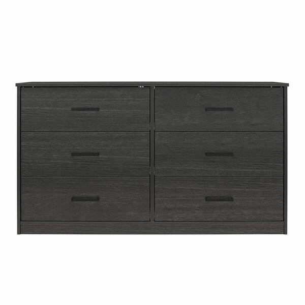Ameriwood Home Karsan 6 Drawer Dresser, Black Oak DE25759 The Home Depot