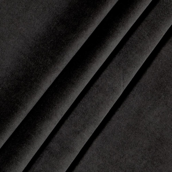 Eclipse Luxury Cotton Velvet Black Solid Cotton 84 in. L x 50 in. W 100%  Blackout Single Panel Grommet Curtain 28628203386 - The Home Depot