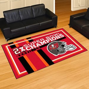 Tampa Bay Buccaneers Dynasty Red 5 ft. x 8 ft. Plush Area Rug