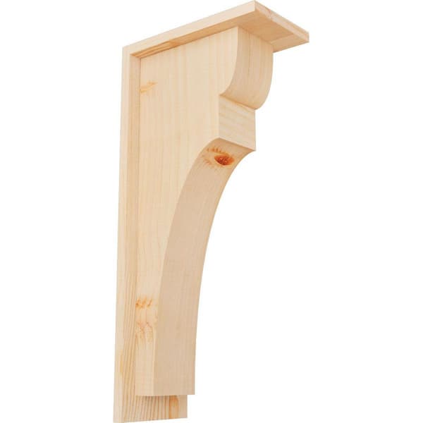 Ekena Millwork 5-1/2 in. x 10 in. x 22 in. Douglas Fir Yorktown Smooth Corbel with Backplate