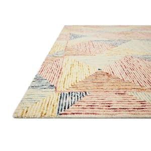 Spectrum Ivory/Multi 5 ft. x 7 ft. 6 in. Contemporary Wool Pile Area Rug