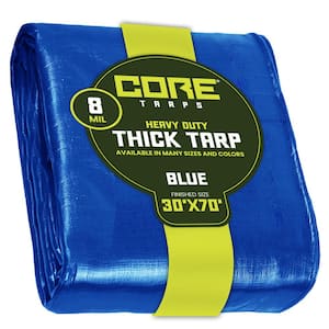 30 ft. x 70 ft. Blue 8 Mil Heavy Duty Polyethylene Tarp, Waterproof, UV Resistant, Rip and Tear Proof