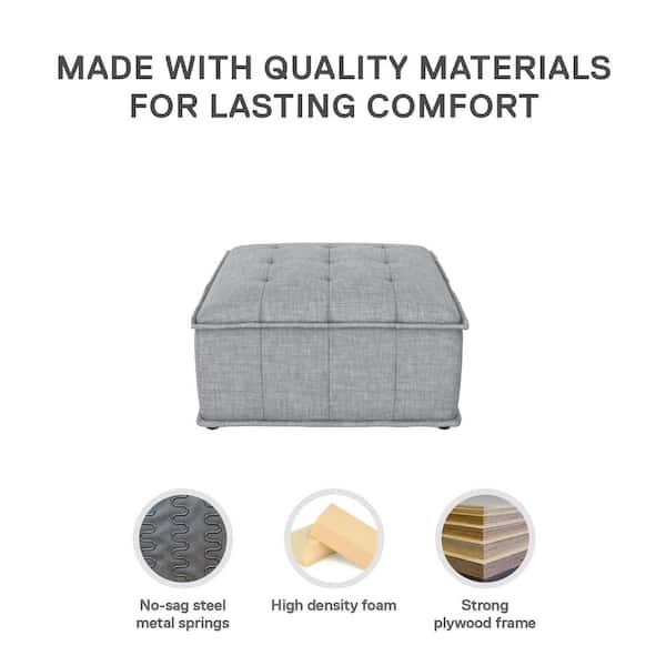 DHP Adam Modular Ottoman, Gray Linen