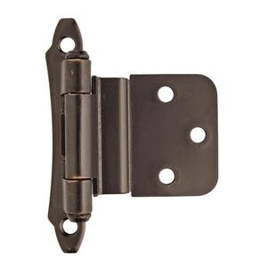 Oil-Rubbed Bronze 3/8 in. (10 mm) Inset Self-Closing, Face Mount Cabinet Hinge (2-Pack)