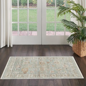 Traditional Home Mint 3 ft. x 5 ft. Distressed Traditional Area Rug