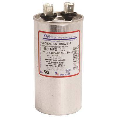 Round USA Made Motor Run Capacitor, 45 MFD, 370/440 VAC price history on PriceWatchPro