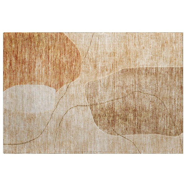 Dream Shag Premium Machine Washable Abstract ADS672 Paprika 2 ft. x 3 ft. Accent Rug