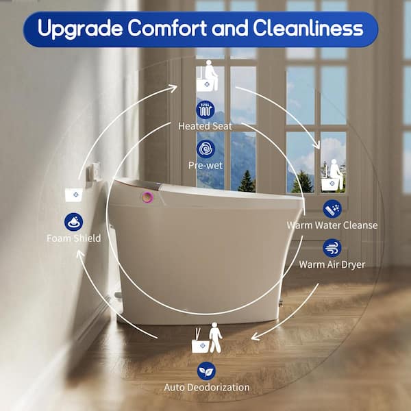 Casta Diva Elongated Electric Bidet Toilet with Auto Foam Layer, Flush & Nightlight