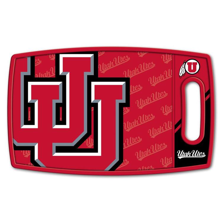 YouTheFan NCAA Utah Utes Logo Series Cutting Board 9 in. x 0.5 in. - Rectangle- Manufactured Wood and Polypropylene
