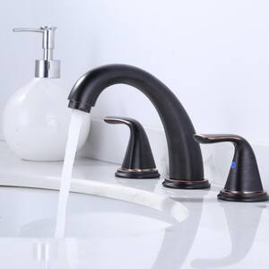 3-Holes 8 in. Widespread Double Handle Bathroom Faucet in Oil Rubbed Bronze