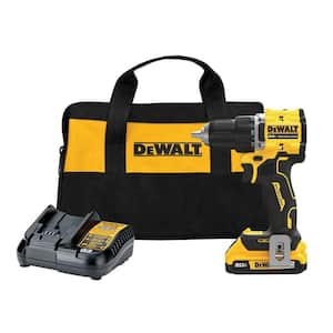 ATOMIC 20-Volt Lithium-Ion Cordless Compact 1/2 in. Drill/Driver Kit with 4.0Ah Battery, 2.0Ah Battery, Charger and Bag