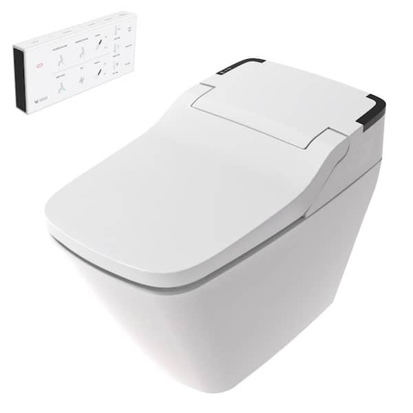 VOVO Stylement Tankless Smart Toilet Integrated Bidet In White W/ Auto ...