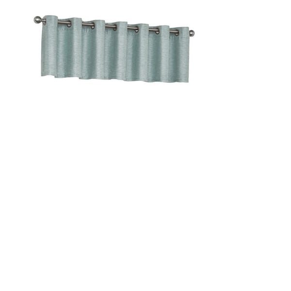 Eclipse Presto Thermalayer Spa Solid Polyester 52 in. W x 18 in. L Room Darkening Single Grommet Valance