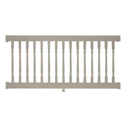 Delray 3 ft. H x 6 ft. W Vinyl Khaki Railing Kit with Colonial Spindles