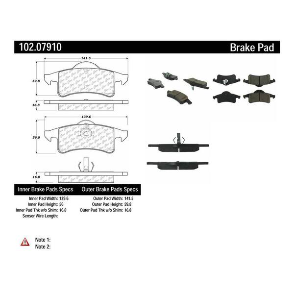 Centric Parts Disc Brake Pad Set 1999-2004 Jeep Grand Cherokee 4.0L 4.7L