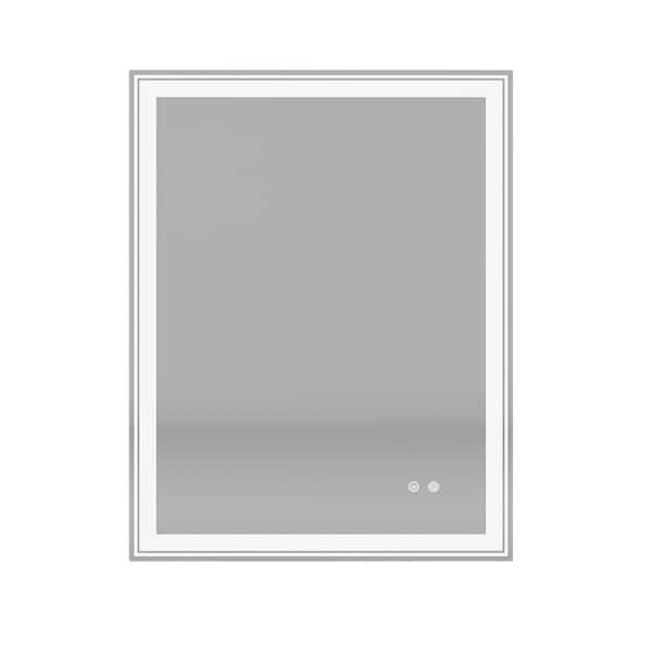 RAINLEX 36 in. W x 28 in. H Rectangular Frameless Anti-Fog LED Light Wall Bathroom Vanity Mirror
