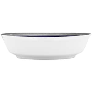 Crestwood Cobalt Platinum 9.75 in. 32 fl. oz. (White) Porcelain Serving Bowl (oval)