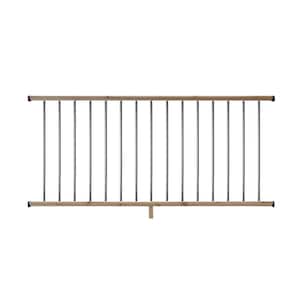 6 ft. Cedar Moulded Rail Kit with Aluminum Round Balusters