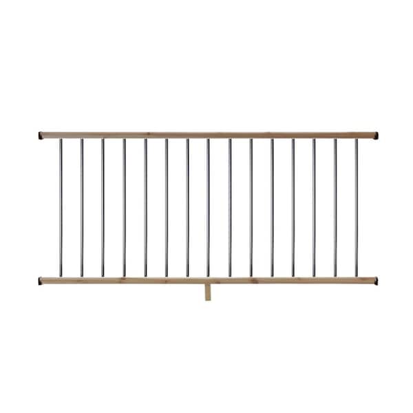 6 ft. Cedar Moulded Rail Kit with Aluminum Round Balusters