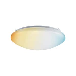 11 in. Dimmable Selectable Integrated LED Puff Flush Mount Light with Adjustable Color Temperature DuoBright Technology