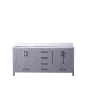 Jacques 72 in. W x 22 in. D Dark Grey Double Bath Vanity and White Quartz Top