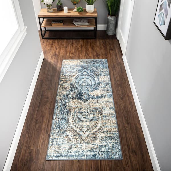 Salford Multicolor 2 ft. 7 in. x 6 ft. Non-Slip Modern Medallion Area Rug