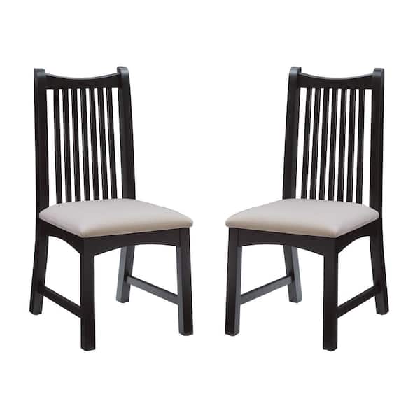 Linon Home Decor Maud Black Faux Leather Dining Side Chair Set of 2
