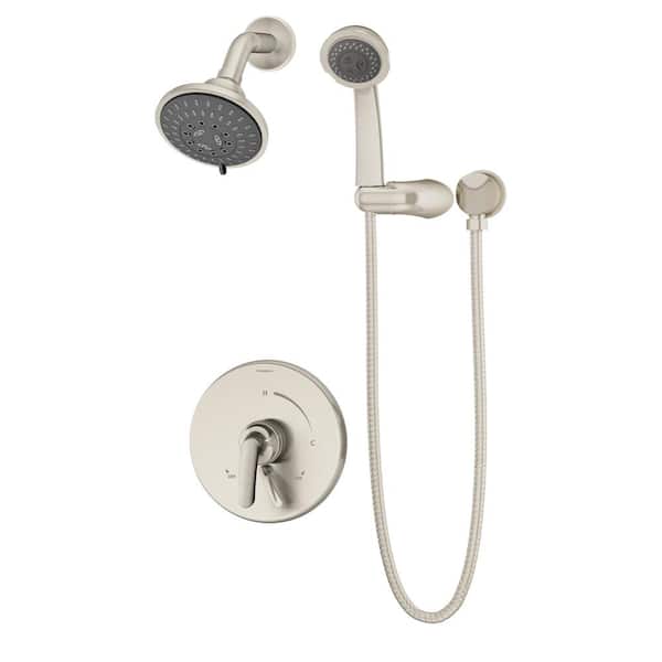 Symmons Elm 1-Handle 5-Spray Shower Trim with Hand Shower in Satin Nickel - 1.5 GPM (Valve not Included)