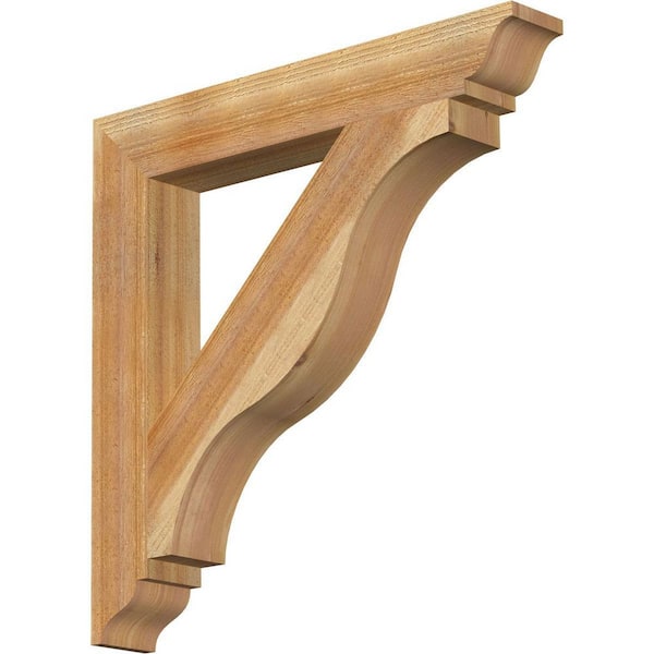 Ekena Millwork 4 in. x 28 in. x 28 in. Western Red Cedar Funston Traditional Rough Sawn Bracket