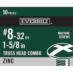 #8-32 x 1-5/8 in. Combo Truss Head Zinc Plated Machine Screw (50-Pack)