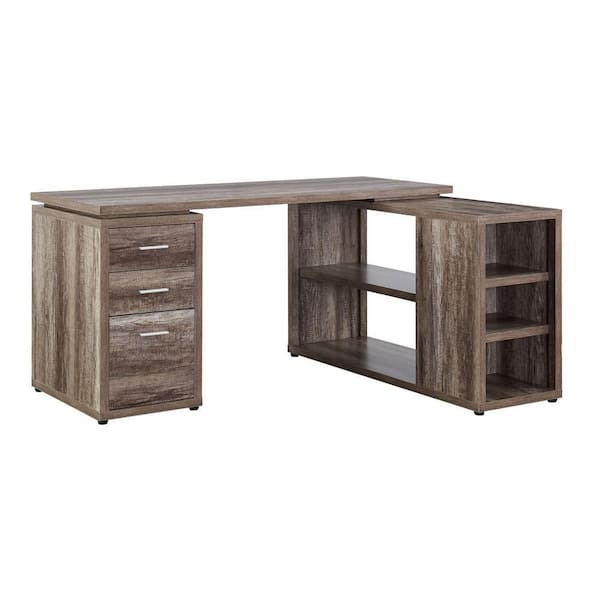 HOMESTOCK Natural L Shaped Desk with Drawers, L Shaped Office Desk, L Shaped  Computer Desk, Corner L Desk with Drawers 85424W - The Home Depot