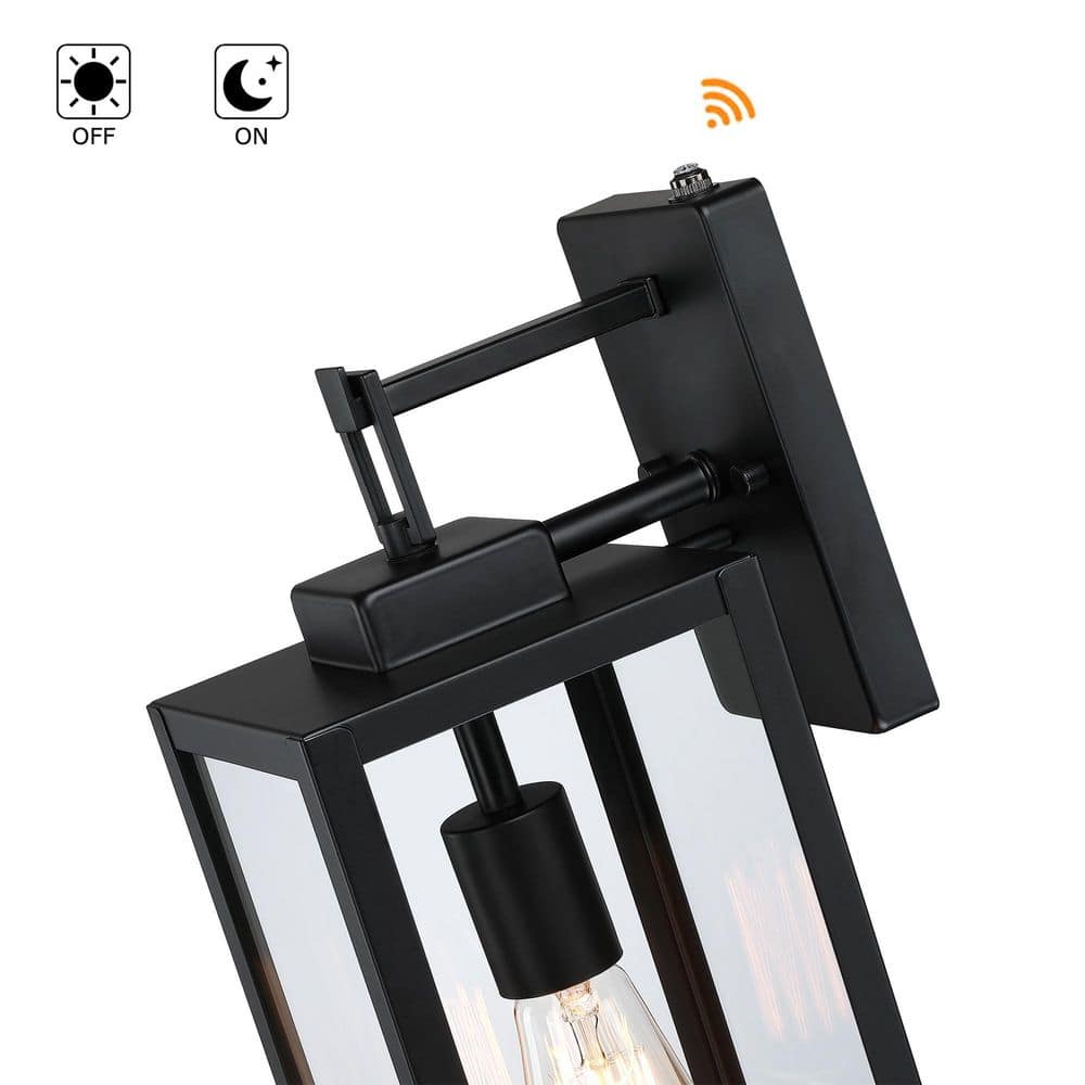 17.62''H Outdoor Light Fixtures Matte Black Large Porch Light for House, Porch, Garage Dusk to Dawn 2-Pack