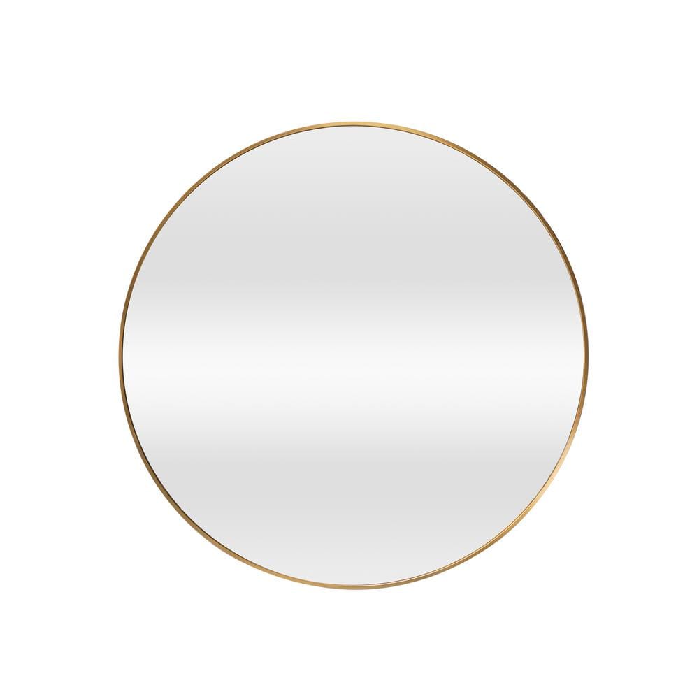 24 in. W x 24 in. H Round Aluminum Framed Wall Bathroom Vanity Mirror in Gold (Screws Not Included)