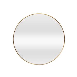 24 in. W x 24 in. H Round Aluminum Framed Wall Bathroom Vanity Mirror in Gold (Screws Not Included)