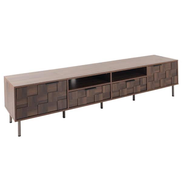 78.7 in. W x 15.7 in. D x 17.7 in. H Bathroom Dark Brown Linen Cabinet