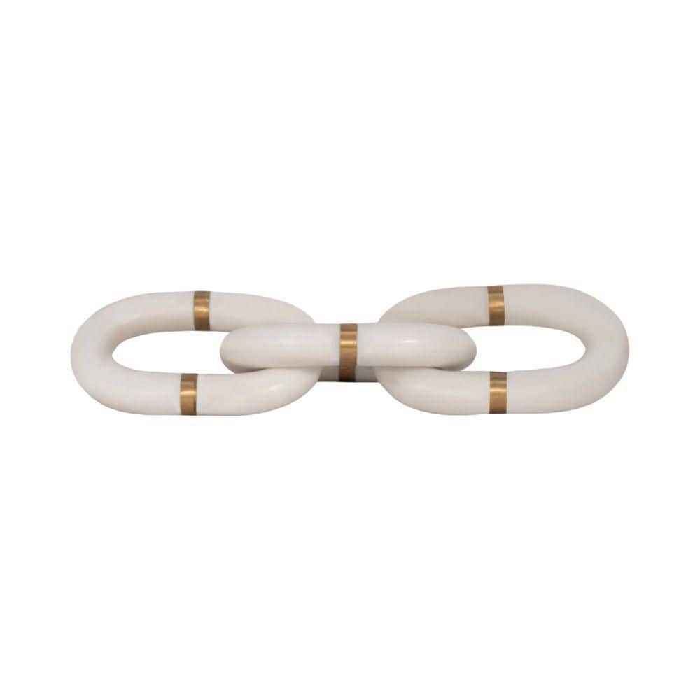 Sagebrook Home Marble 14  Chain Decor  White