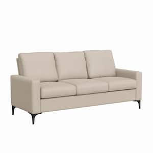 Matthew 76 in. Square Arm Polyester Modern Rectangle Sofa Beige