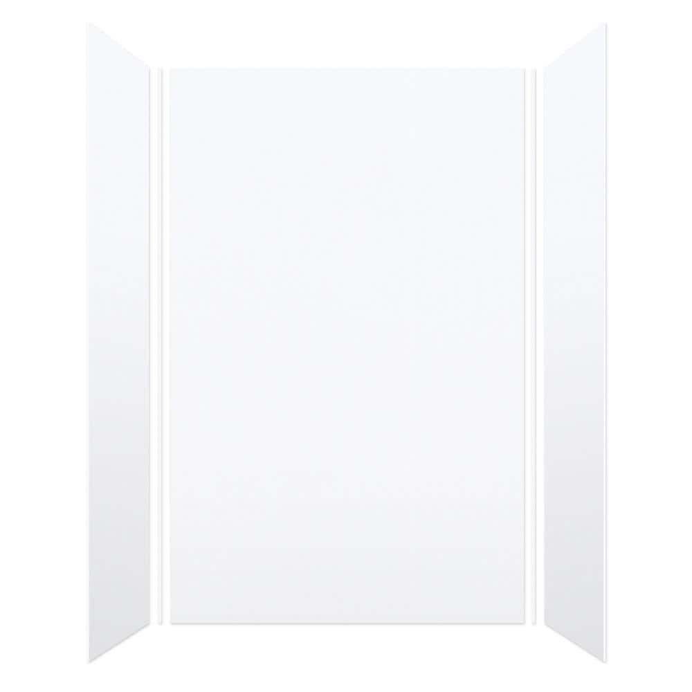 White Velvet 96" x 60" Solid Surface Shower Wall Kit