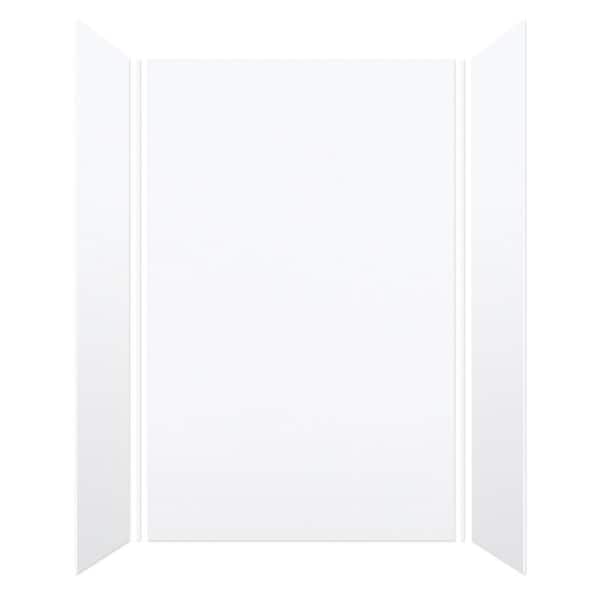 Transolid Saramar 60 in. W x 96 in. H x 36 in. D 3-Piece Glue to Wall Alcove Shower Wall Kit in. White Velvet
