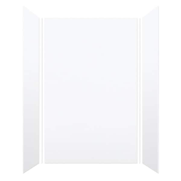 Saramar 60 in. W x 96 in. H x 36 in. D 3-Piece Glue to Wall Alcove Shower Wall Kit in. White Velvet