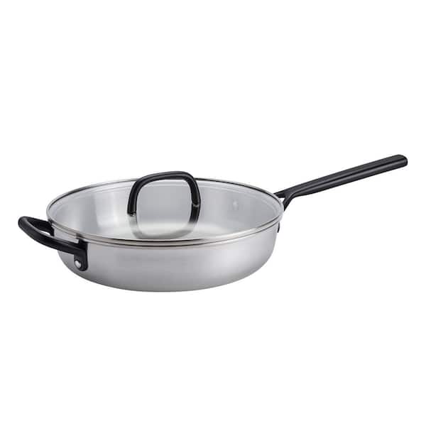 Milano Stainless Steel 4-qt Stainless Steel Saute Pan with Helper Handle and Lid