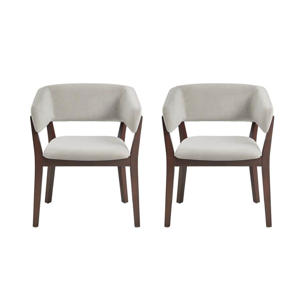 Blake Modern Greige Faux Mohair Upholstered Dining Arm Chair (Set of 2) price history on PriceWatchPro