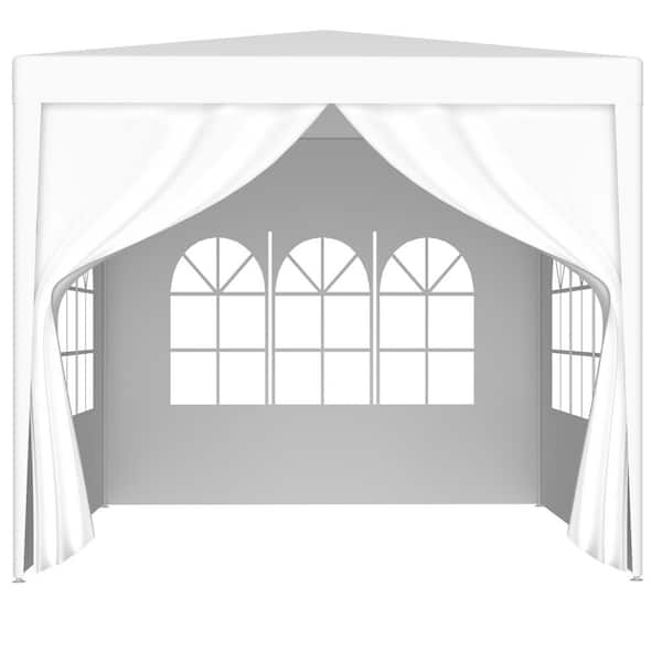 10 ft. x 10 ft. White Outdoor Heavy Duty Portable Gazebo with 4 Removable Walls