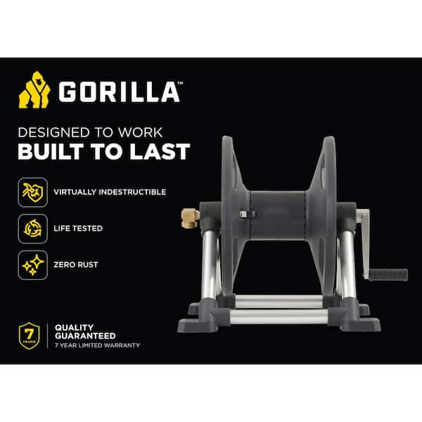 Gorilla 200 ft. Aluminum Zero Rust Premium Mobile Hose Reel GRM-200G - The  Home Depot