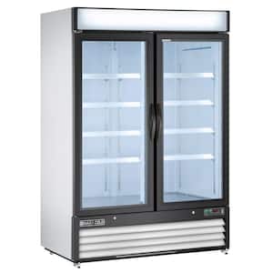 54 in. Double Glass Door Merchandiser Freezer, Automatic Defrost Cycle, Reach-in, 48 cu. ft. in White