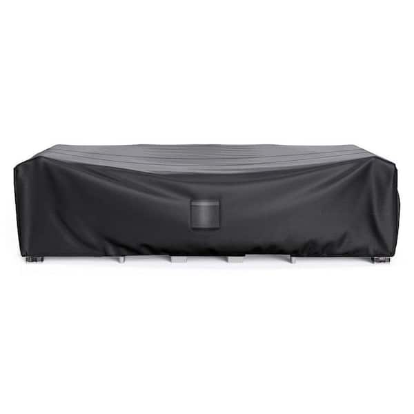 111"Lx74"Wx28"H Black Heavy Duty Outdoor Sectional Sofa Set Cover Waterproof