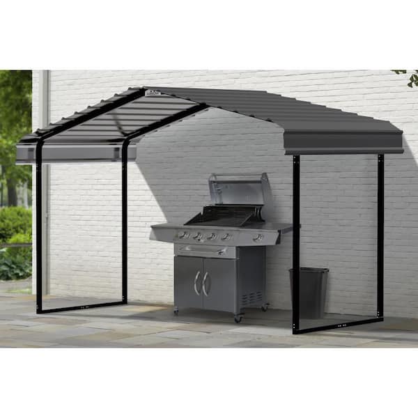 12 ft. W x 6 ft. D x 7 ft. H Charcoal Galvanized Steel Carport, Car Canopy and Shelter
