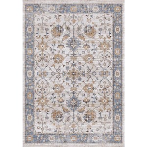 Jazz 9 ft. X 12 ft. Beige/Soft Ochre/Blue Oriental Indoor Area Rug