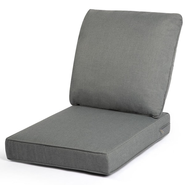 Unbranded 24 x 24 Outsunny Outdoor Patio Dining Chair Cushion and Back Pillow Set in Dark Gray